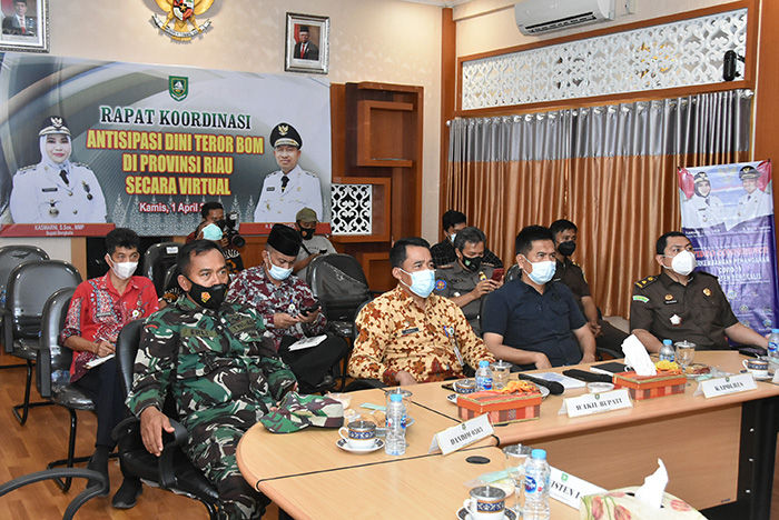 Pemkab Bengkalis Ikuti  Rapat Antisipasi Teroris Bersama Gubri