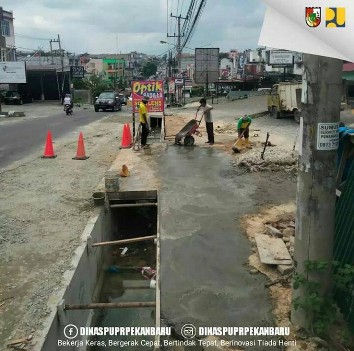 Dinas PUPR Pekanbaru Hampir Rampungkan Pengerjaan Jalan Lobak yang Amblas