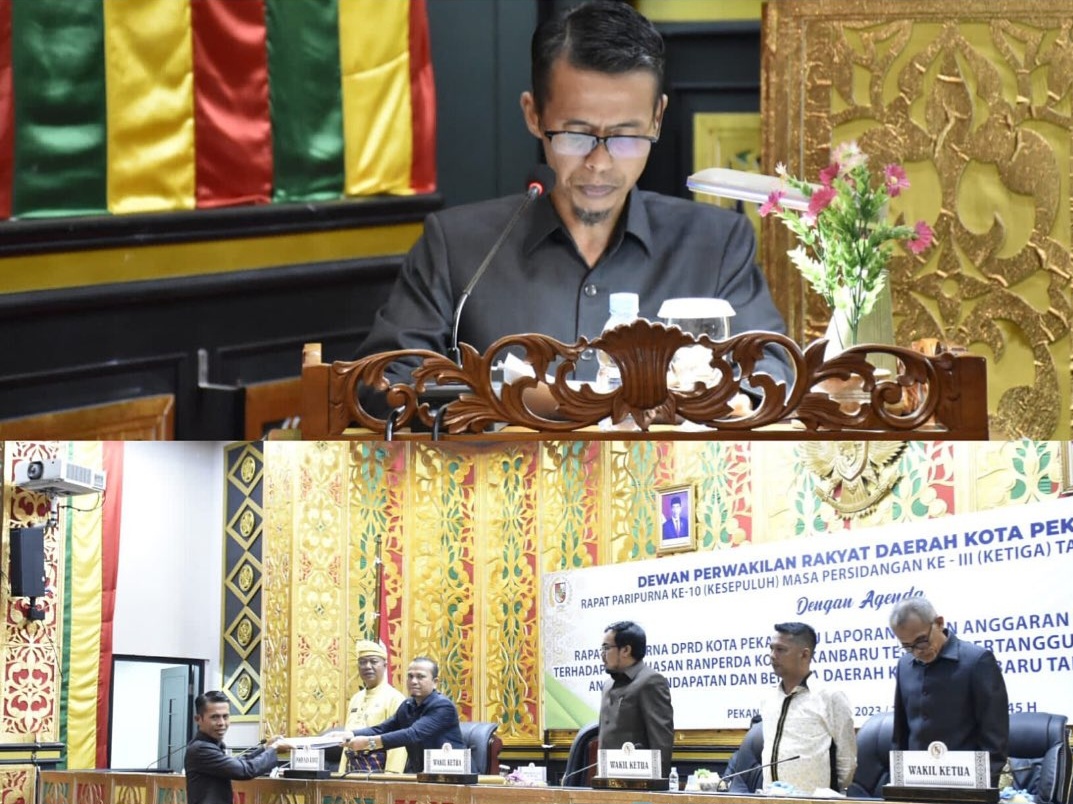 Rapat Paripurna Penandatanganan Laporan Banggar Terkait LKPJ APBD Pekanbaru Tahun 2022