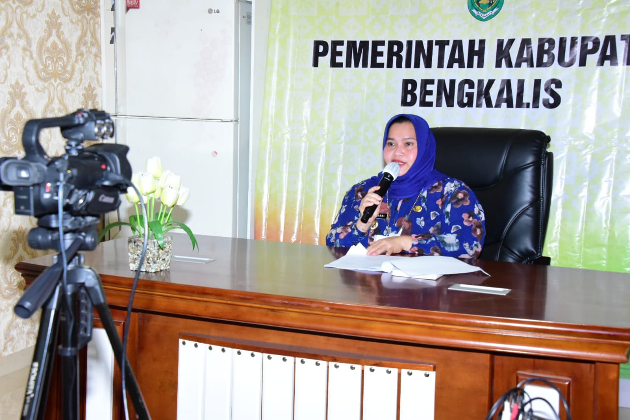 Bupati Kasmarni Sampaikan Gambaran Umum Tentang Kabupaten Bengkalis Secara Virtual